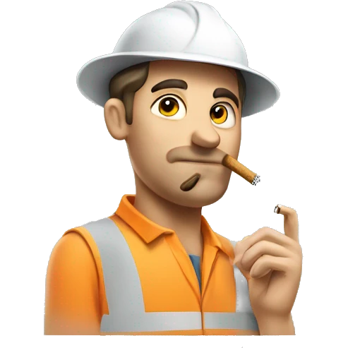 tradie smoking cigarette emoji