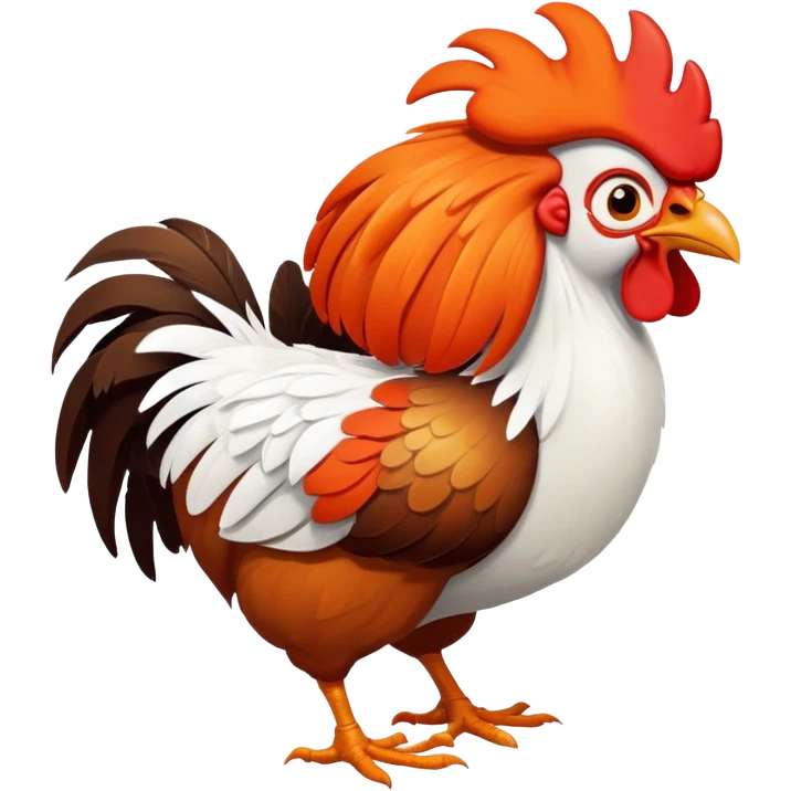 Heihei the rooster from Moana, silly chicken with big eyes emoji