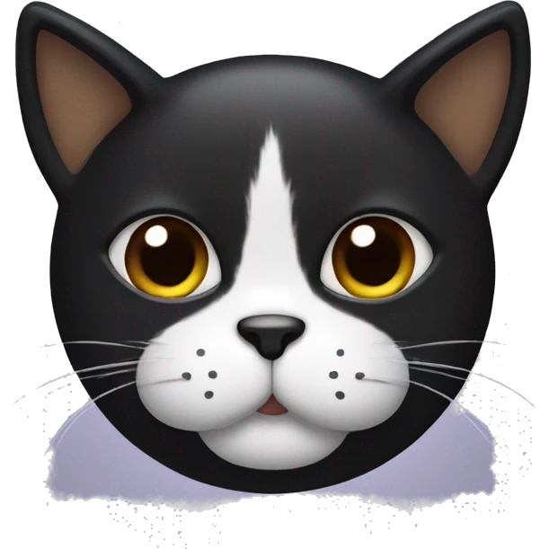 black cat with white face and brown mustache emoji