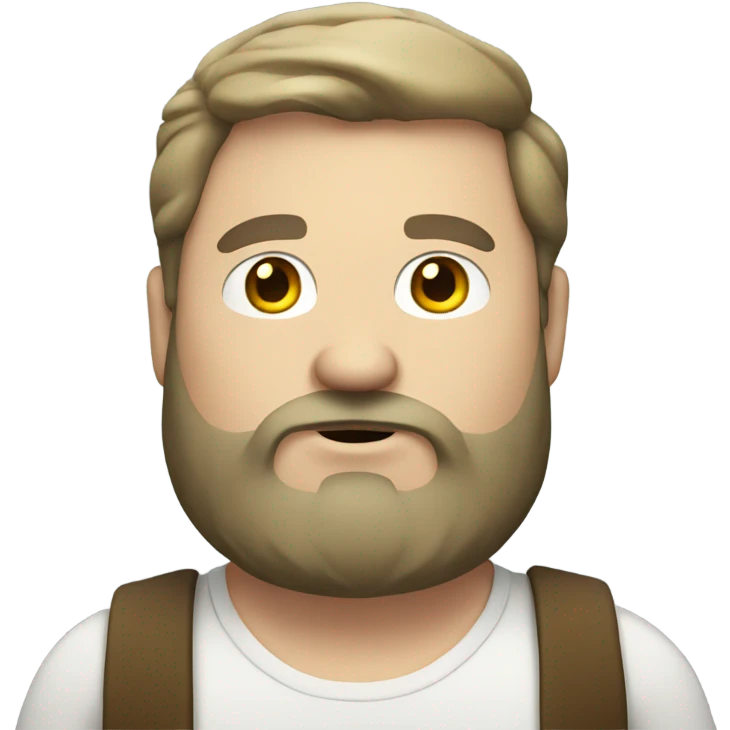 chubby white man with beard and cigarette  emoji