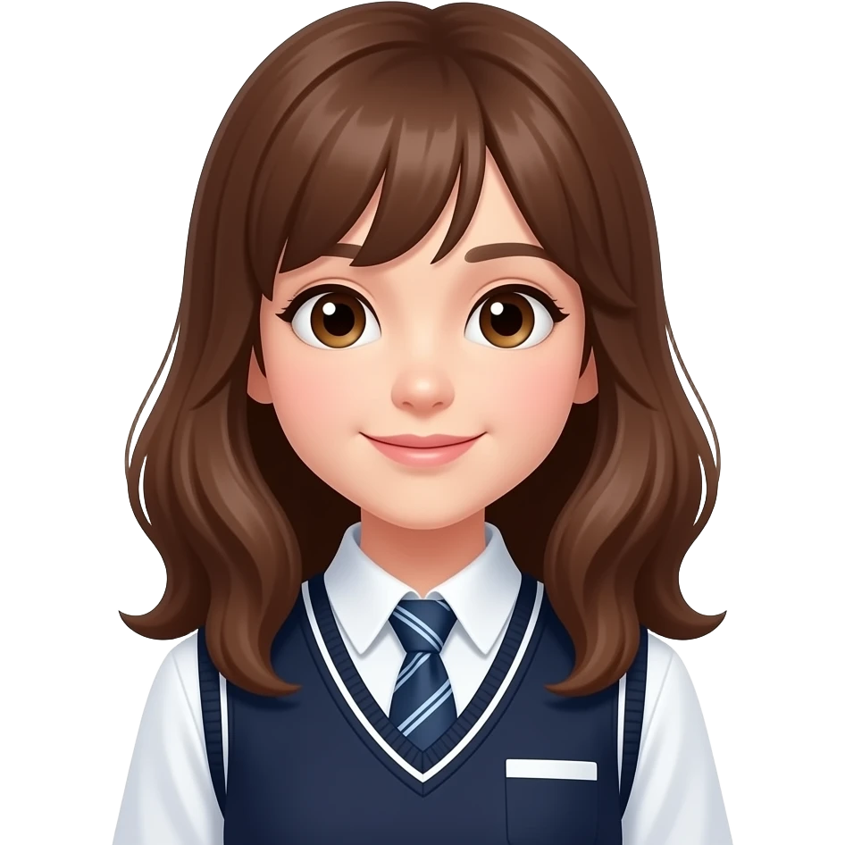 chica morena con uniforme emoji