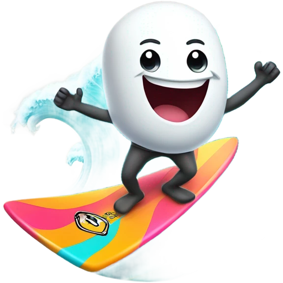 Surfing marshmallow  emoji