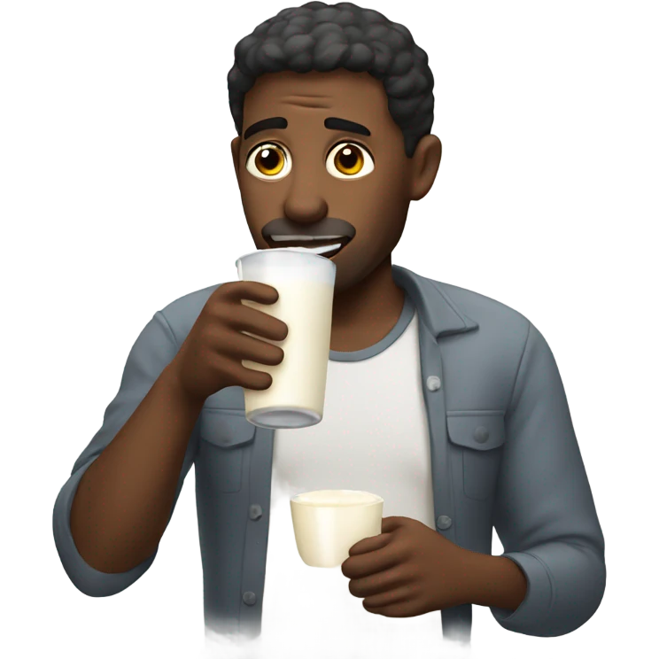 Man drinking milk emoji