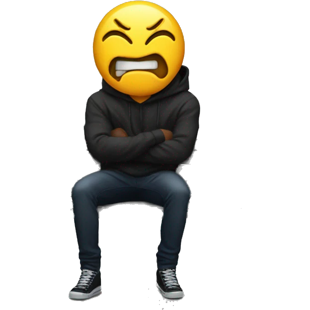 evil on bench emoji