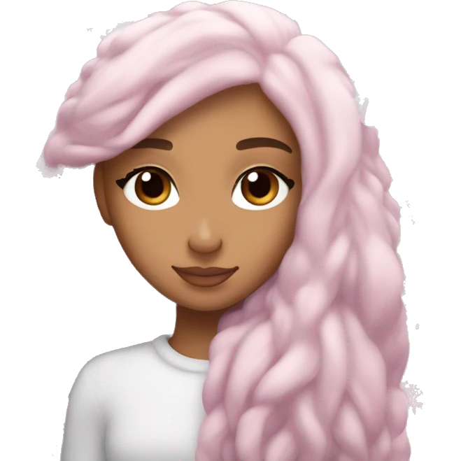 Ariana Grande sleeping light pink hair holding a snowflake emoji