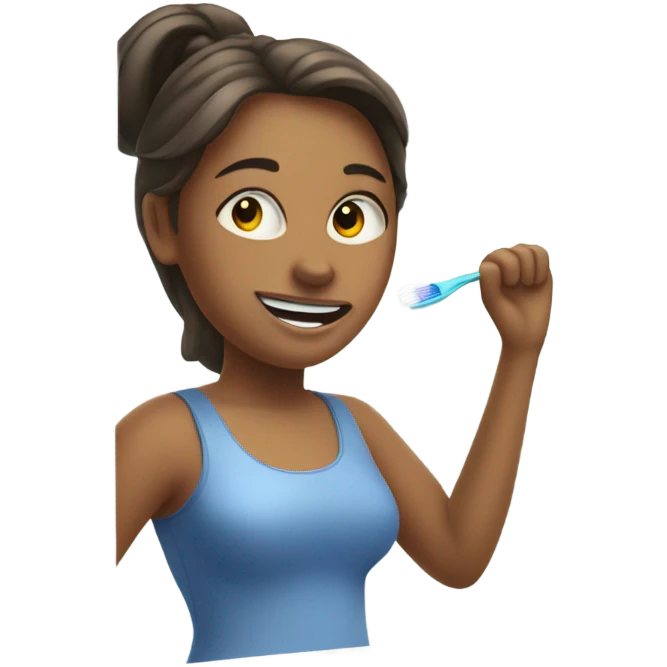 woman brushing teeth emoji