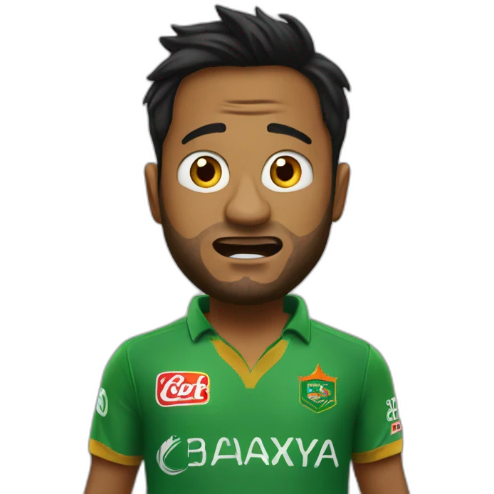 Shakib al hasan with fear emoji