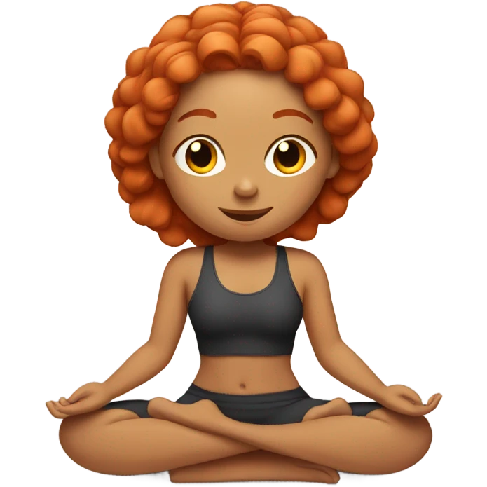 red head female doing yoga emoji