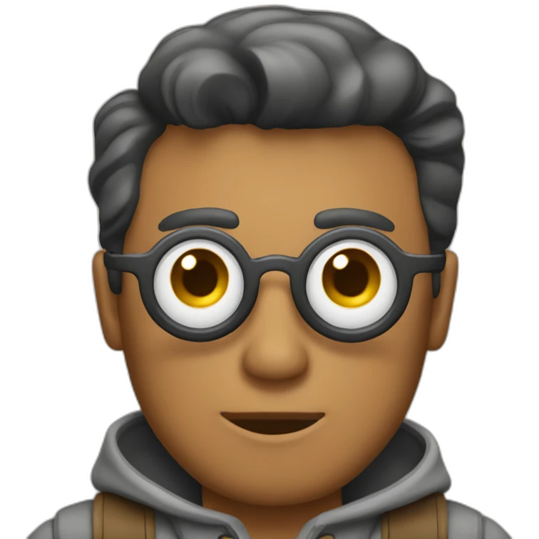 Hombre con una camara emoji