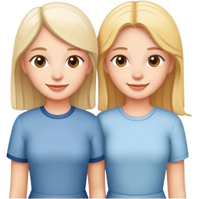 two sisters standing together smiling emoji