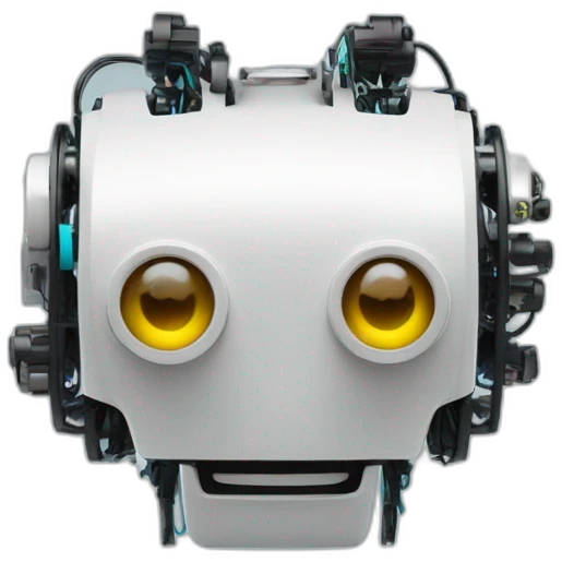 code bracket shaped robot head with one rbotic eye emoji