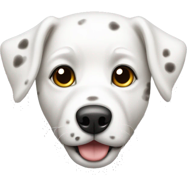 speckled white dog with small ear emoji
