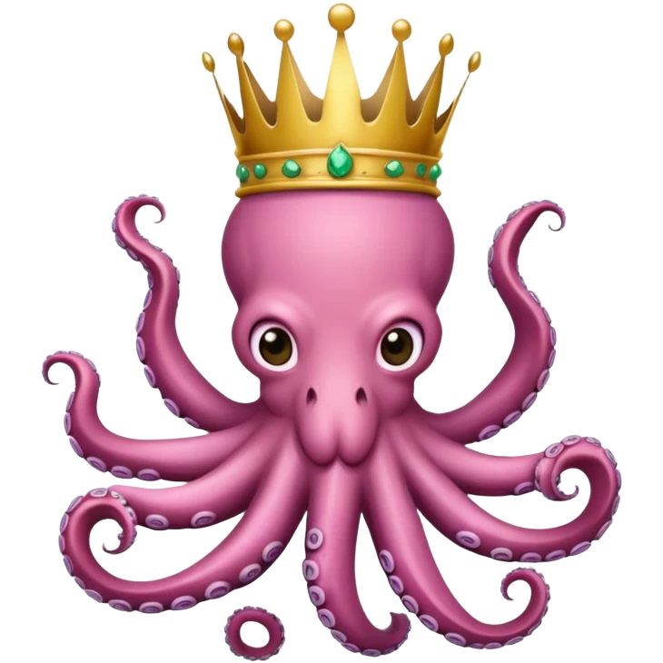 pink octopus wearing a crown also wearing a shirt that signifies alpha kappa alpha sorority inc  emoji