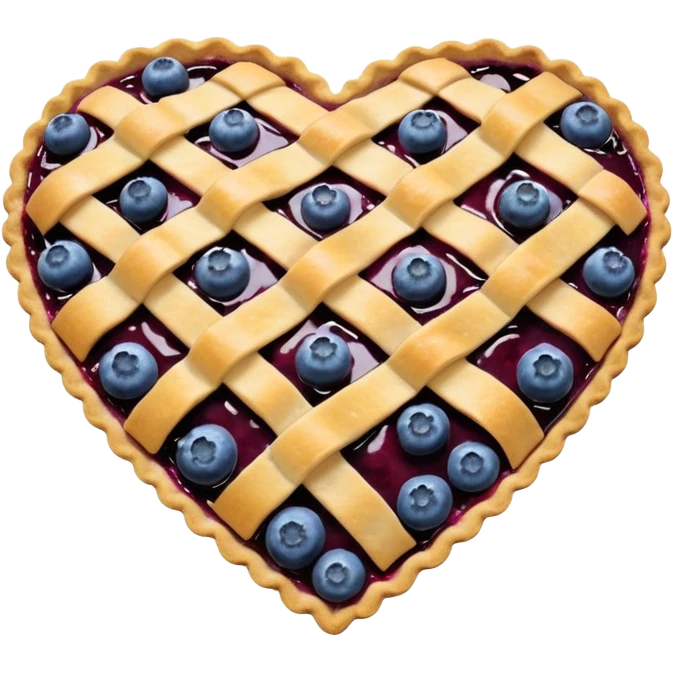 realistic bluebery pie heart shape emoji