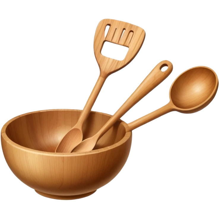 wooden kitchen utensils and items emoji