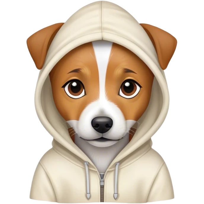 Dog jack rassel wearing a hoodie  emoji