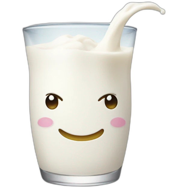 Milk with smiley face emoji