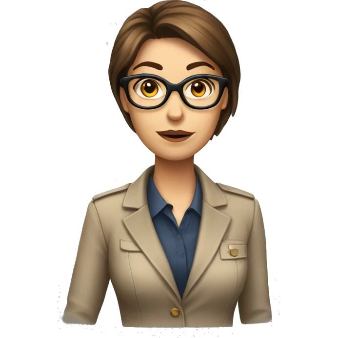 Female fraud investigator brown hair glasses emoji