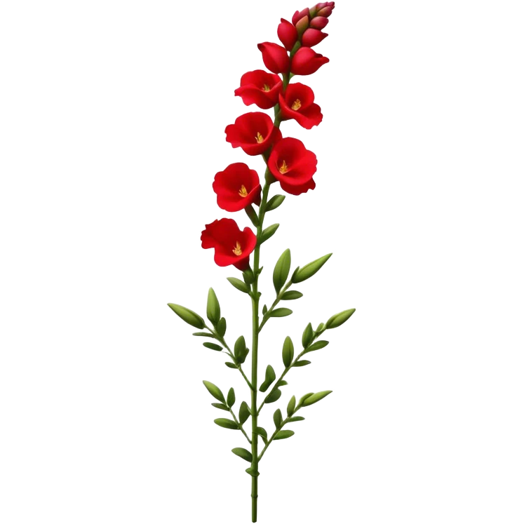 single red Snapdragon, straight stem emoji