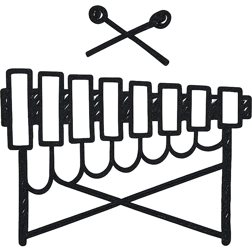marimba hand drawn black outline icon emoji