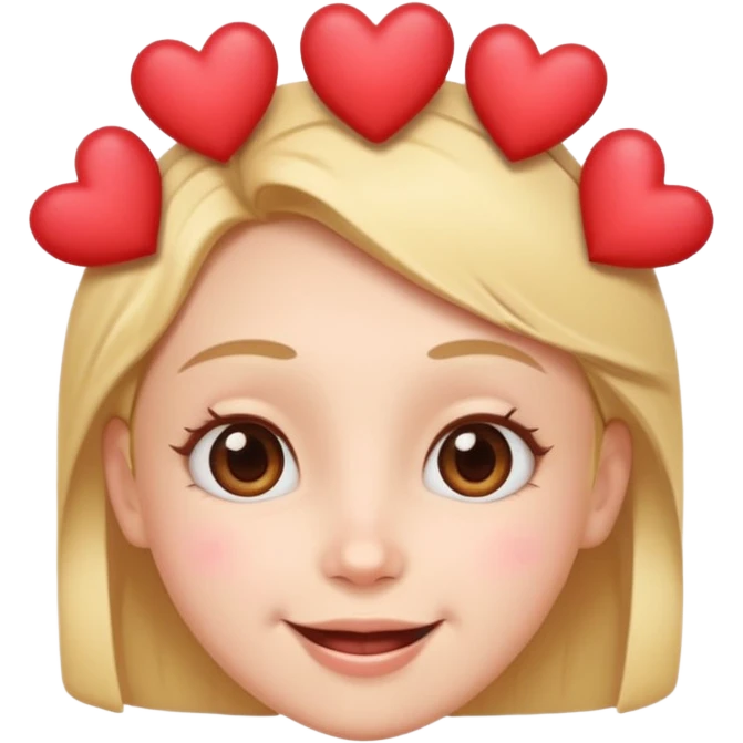 Cute happy face with hearts on head emoji