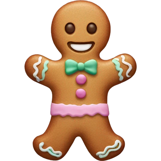 Pastel gingerbread man emoji