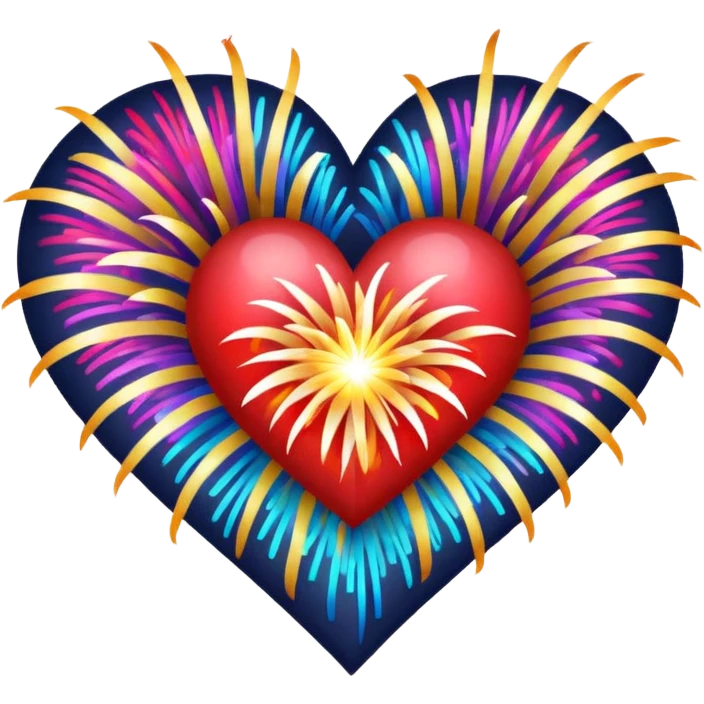 Firework heart emoji