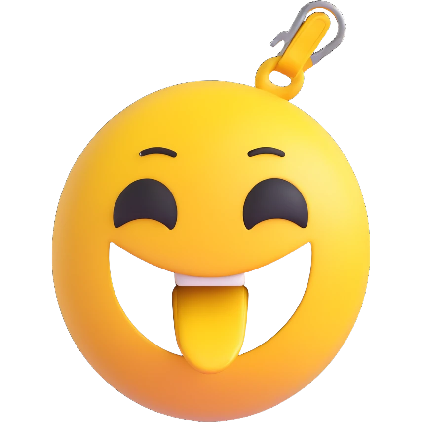 zipper mouth emoji, zipper half open, surprised expression emoji