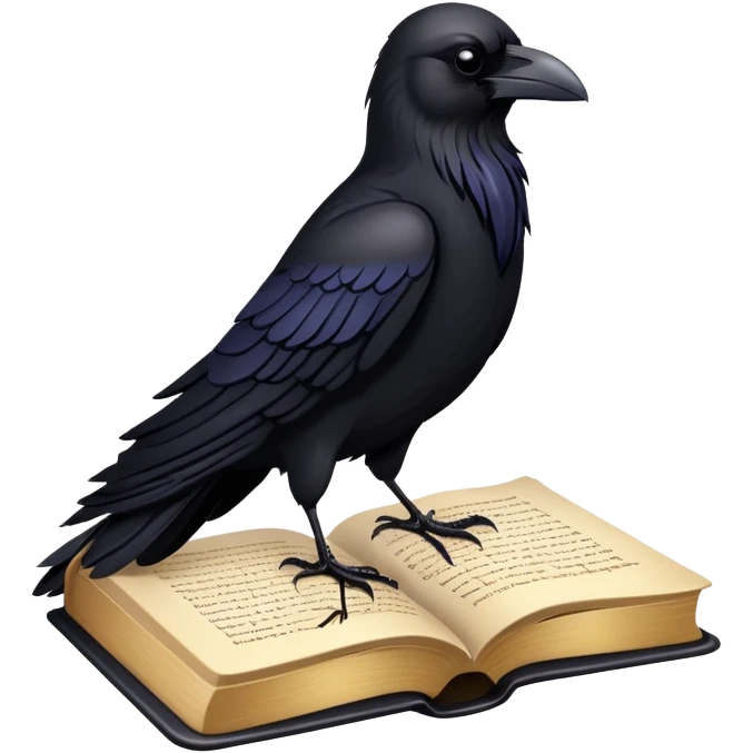 Raven on a book emoji