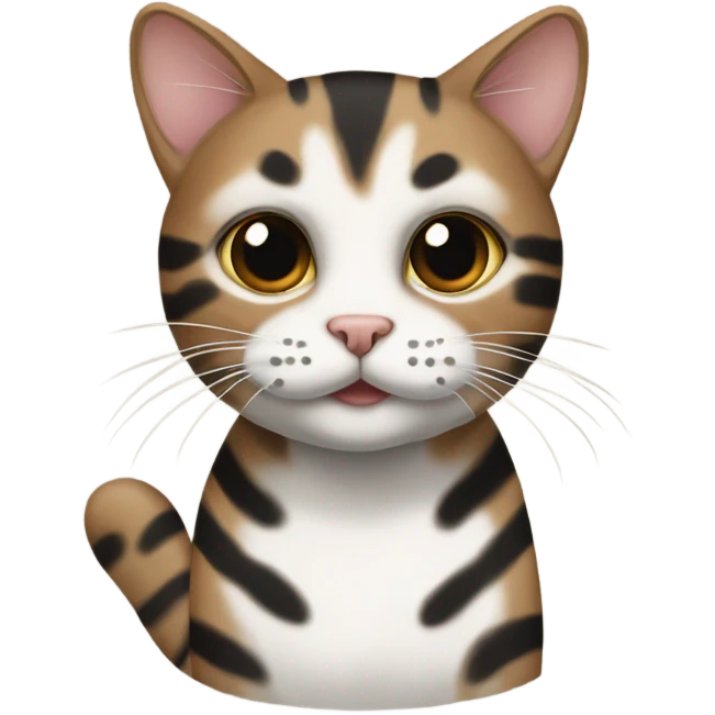 black brown and white tabby cat emoji