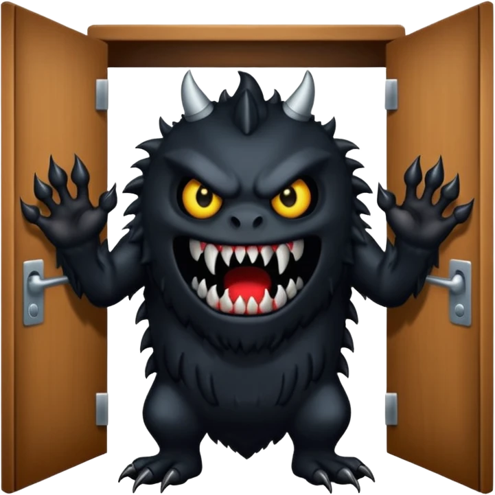 Scary black Monster on the closet emoji