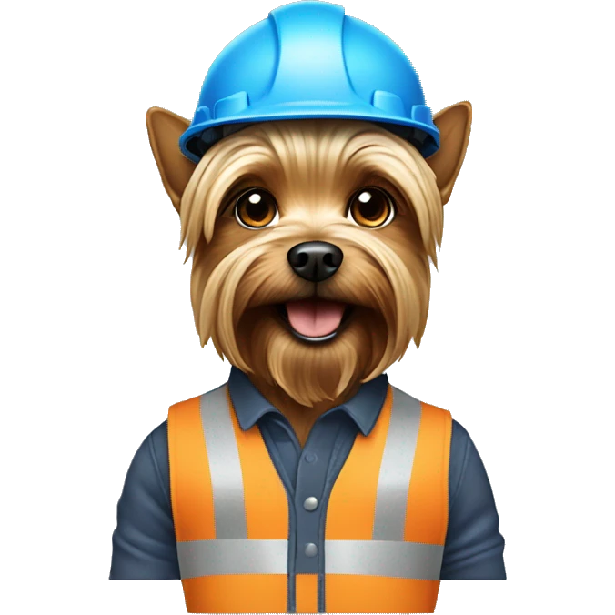 Yorkshire terrier construction worker emoji