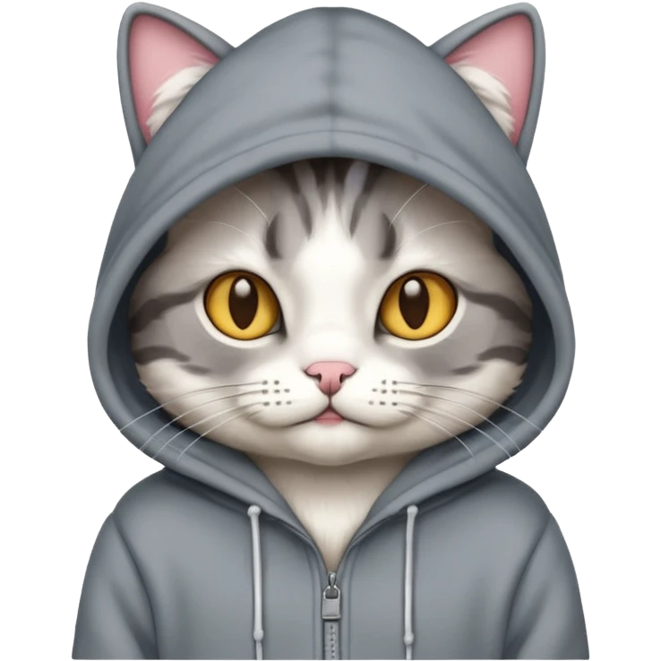Cat wearing a hoodie emoji