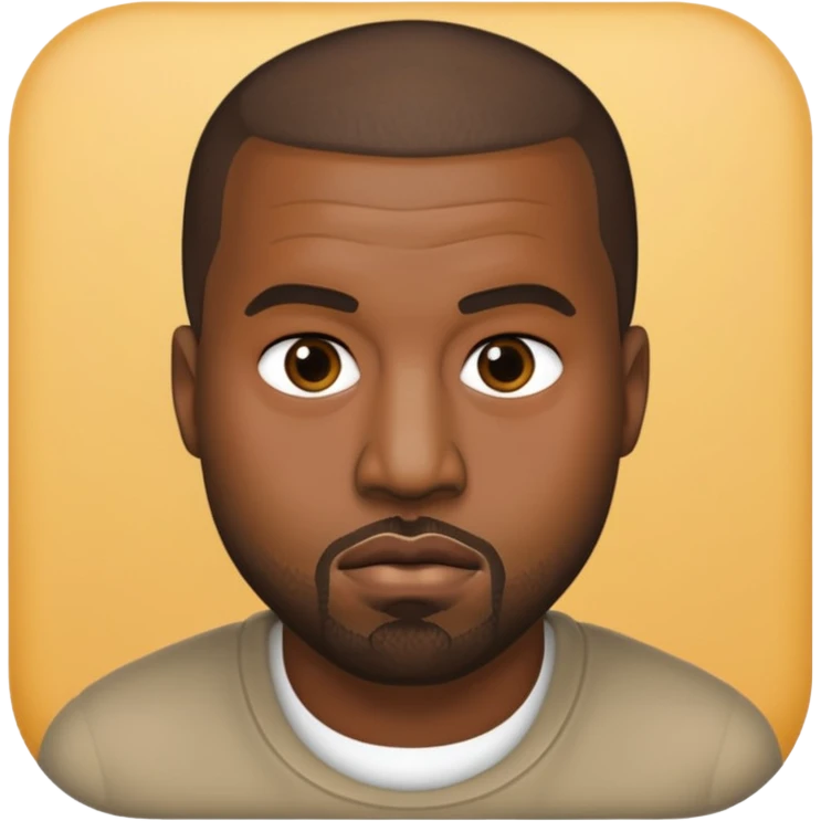 Make me a kanye west emoji as rhe lne on ios i want it to be neutral no face expression just his face emoji