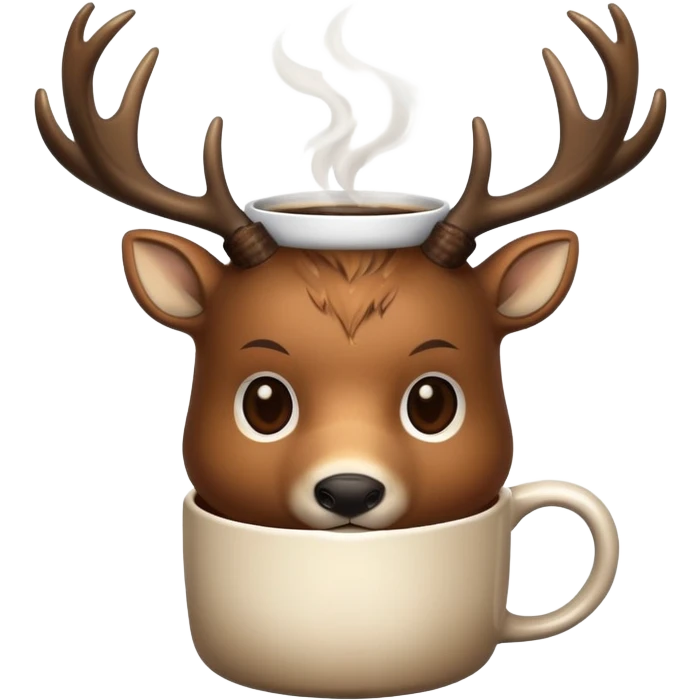 Deer drinking coffee emoji