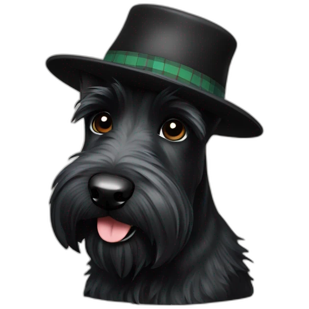 Scottish terrier black with-hat emoji