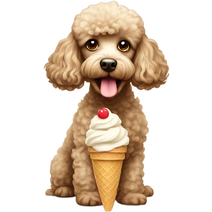 Scottish poodle eating ice cream emoji