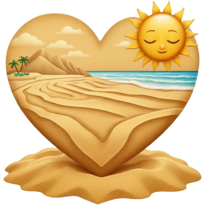 beach themed heart emoji