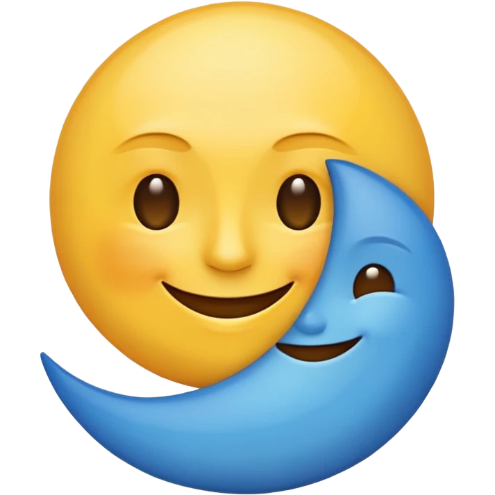 emoji with half sun and half moon face, no text emoji