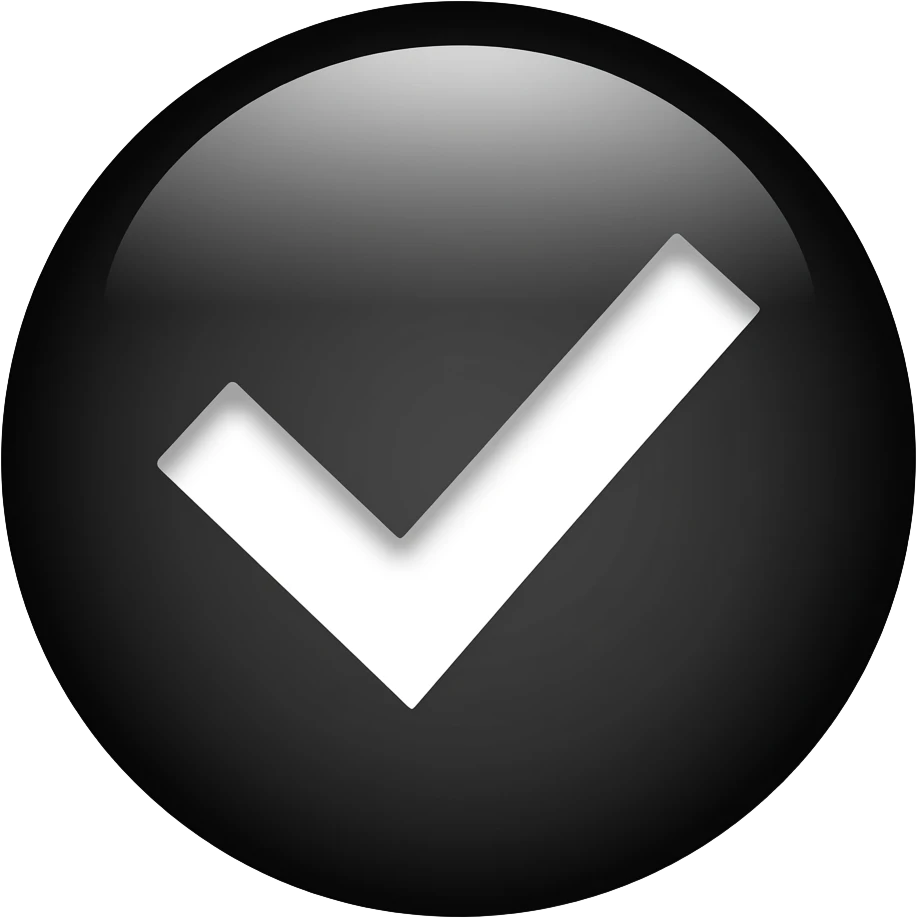 Make this Circle Black and the tick White emoji