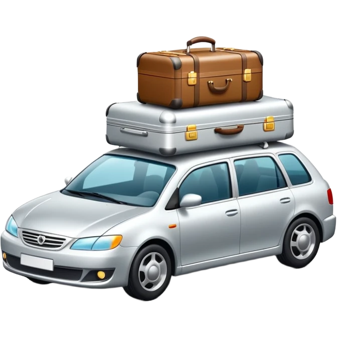 
Car with suitcases on the roof emoji