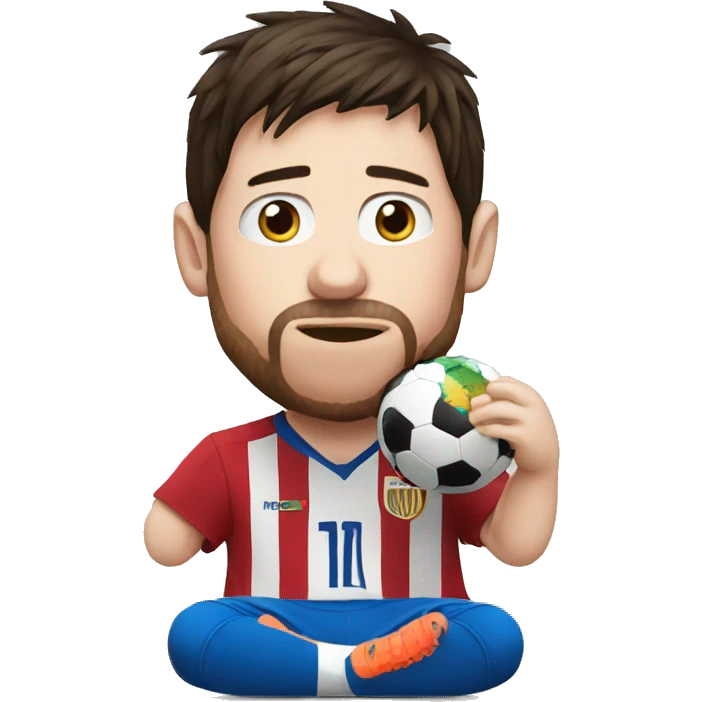 Messi eating world cup emoji