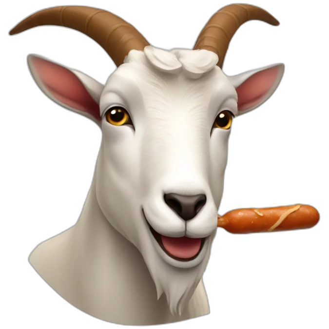 goat eating sausage emoji