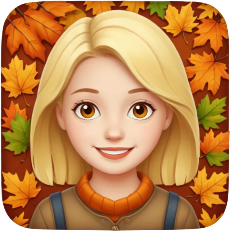 fall happy girly face artsy  emoji