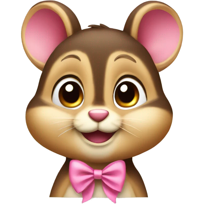 Chipmunk with pink bow emoji