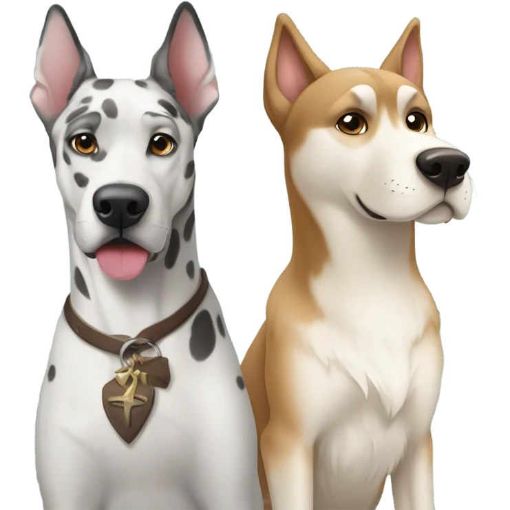 Fawn Great Dane and Siberian husky  emoji