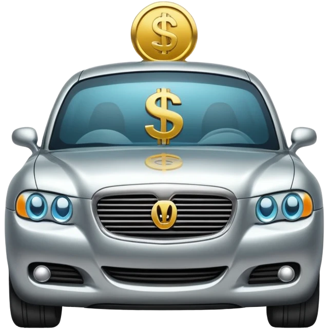 car with dollar symbol emoji