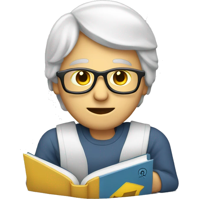 man with english book and computer emoji