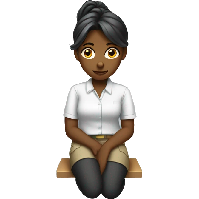 Girl bored at work emoji