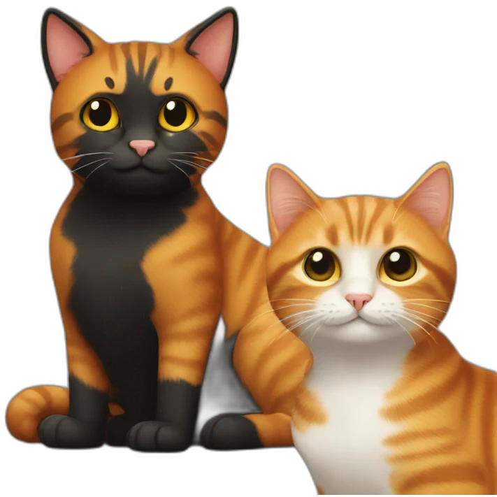 ginger cat and black cat emoji